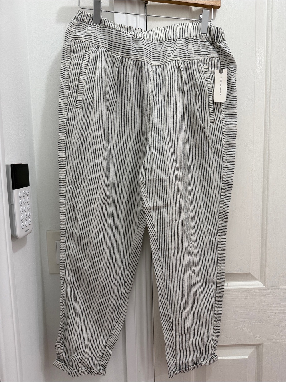 Anthropologie Striped Wide-Leg Pants in Black & White